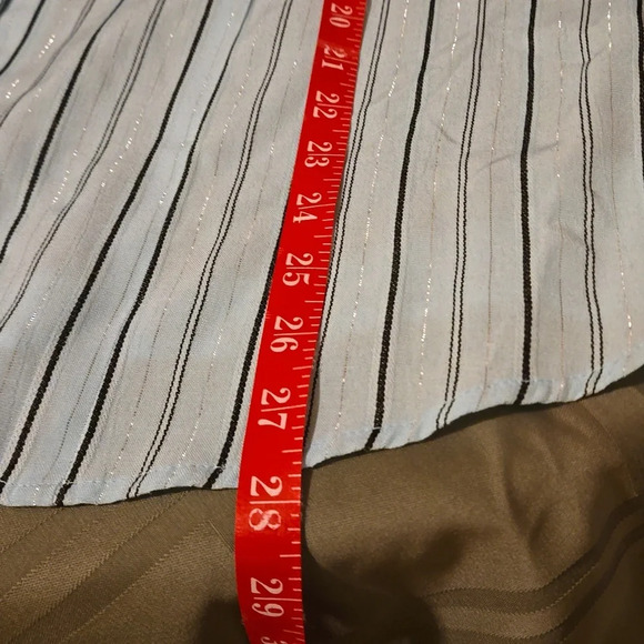 Gloria Lance Blouse Mint Green Black Stripes Size 3X Short Sleeve Built in Tank - Picture 12 of 13